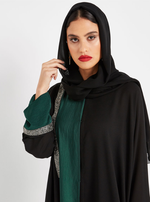 Lail-3151 Abaya Double color lace embellished abaya Abayas from Lail at ...