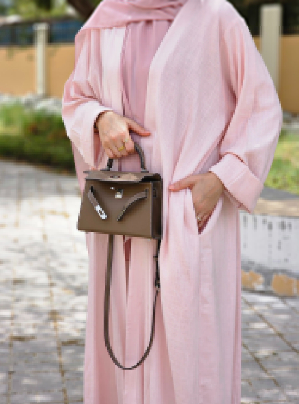 Pink Abaya Modern and casual pastel Pink color abaya, comes with hijab ...