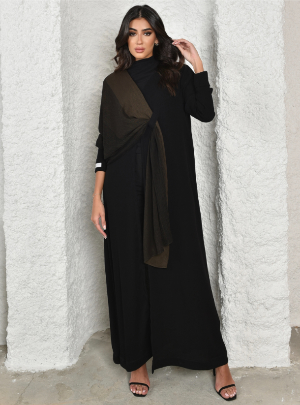 AB23-009 comfortable shawl abaya Abayas from Pose Arazzi at Boksha