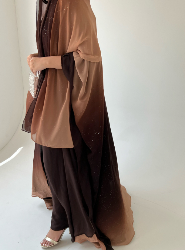 Glitter Set Ombré Glitter Abaya set with inner dress Abayas from Dar ...