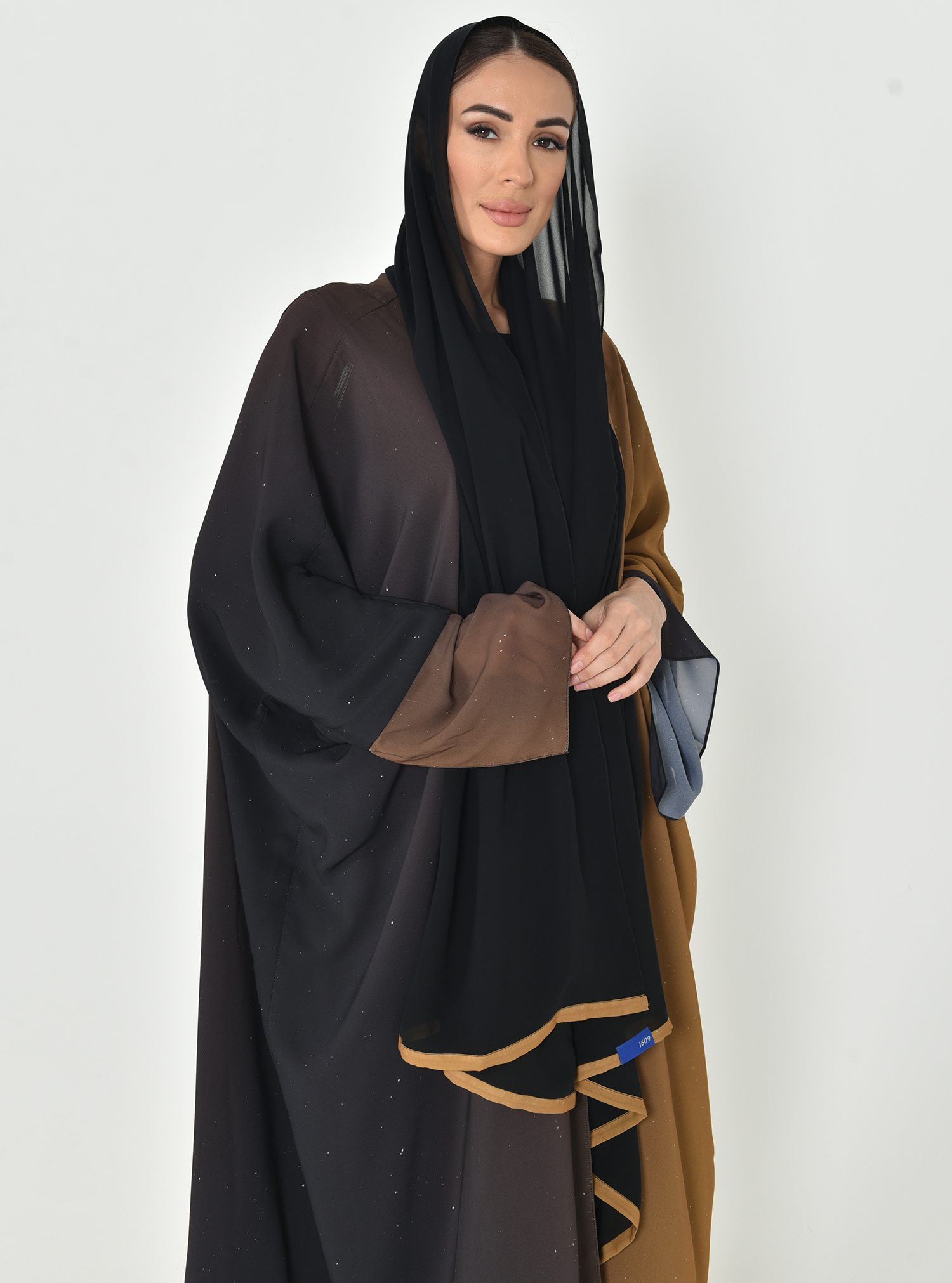 Sky Abaya Tan gradient summer abaya with glitter details. Comes with a ...