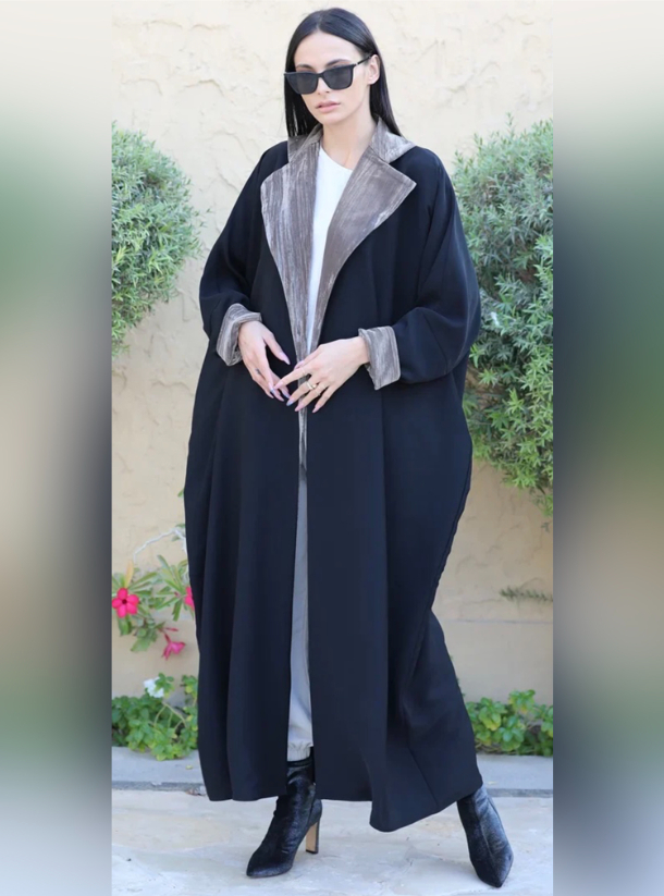 Velvet abaya sale jacket