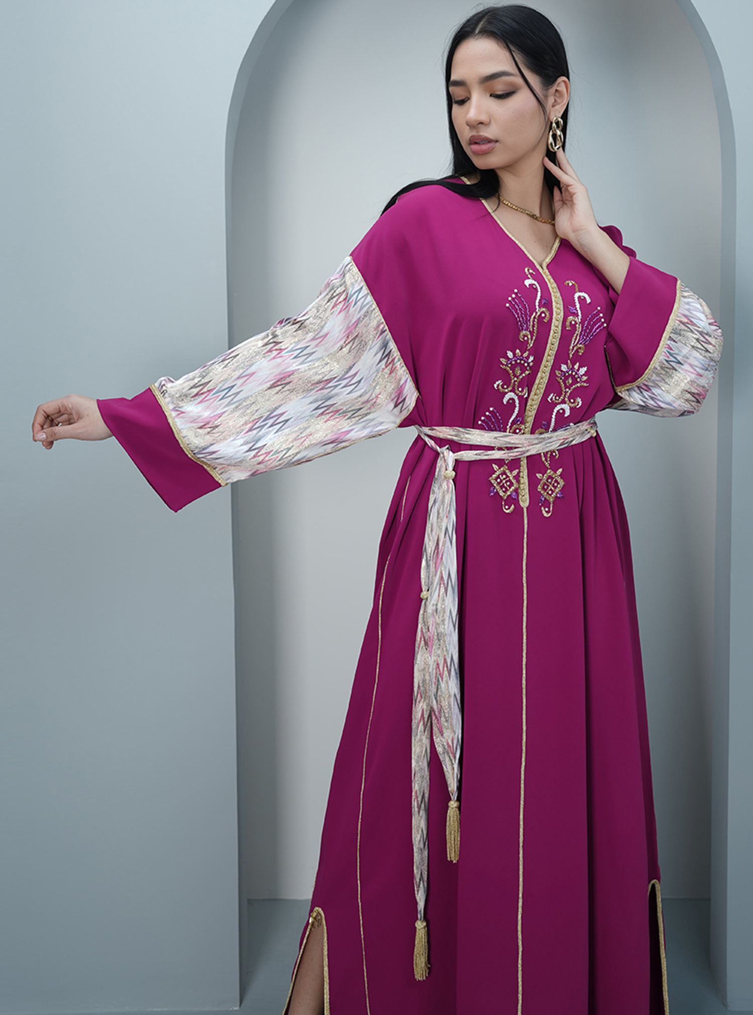 Jawhara Kaftan Hand Beaded Kaftan with Jawhara Fabric. Kaftans from The ...