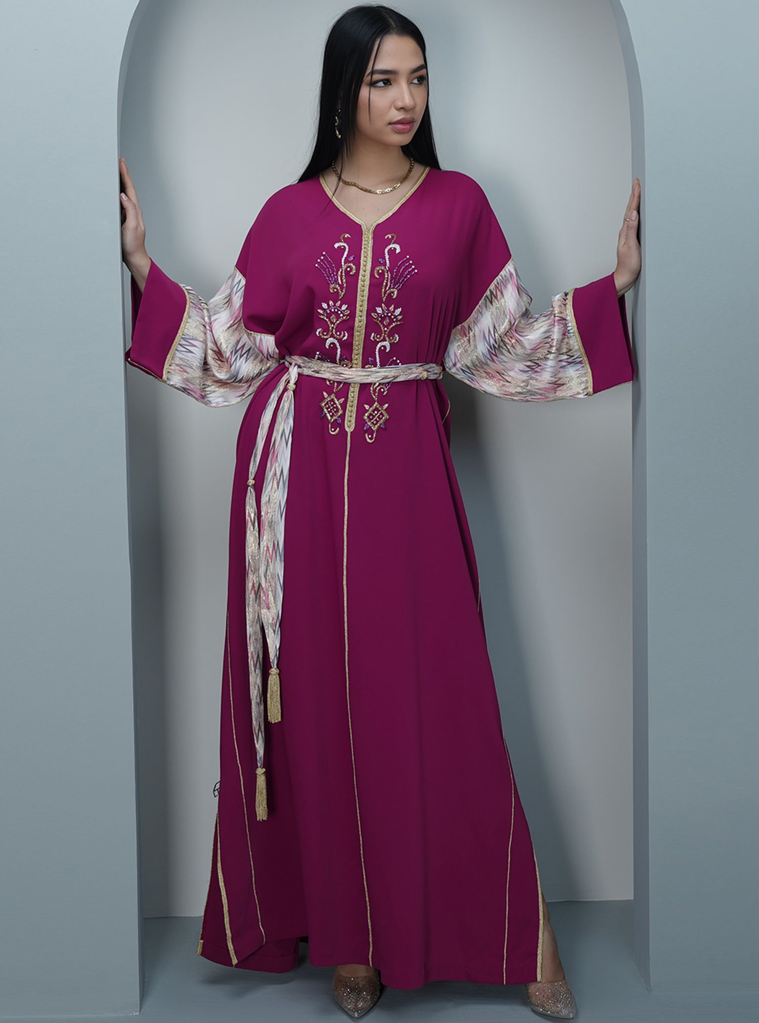 Jawhara Kaftan Hand Beaded Kaftan with Jawhara Fabric. Kaftans