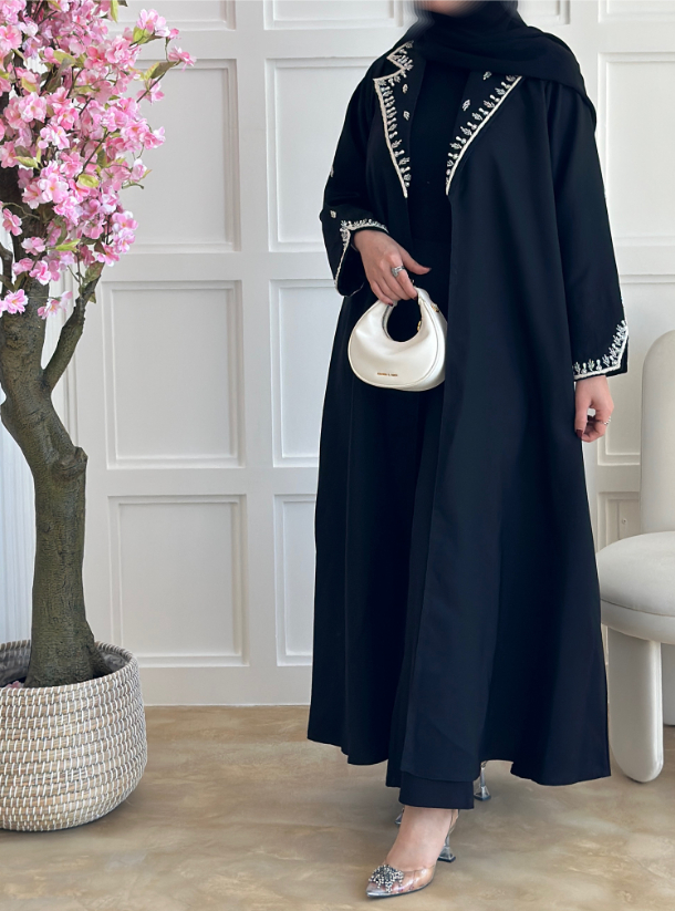 Abaya black Abaya with headscarf daily wear Abayas from Jewel Design at ...