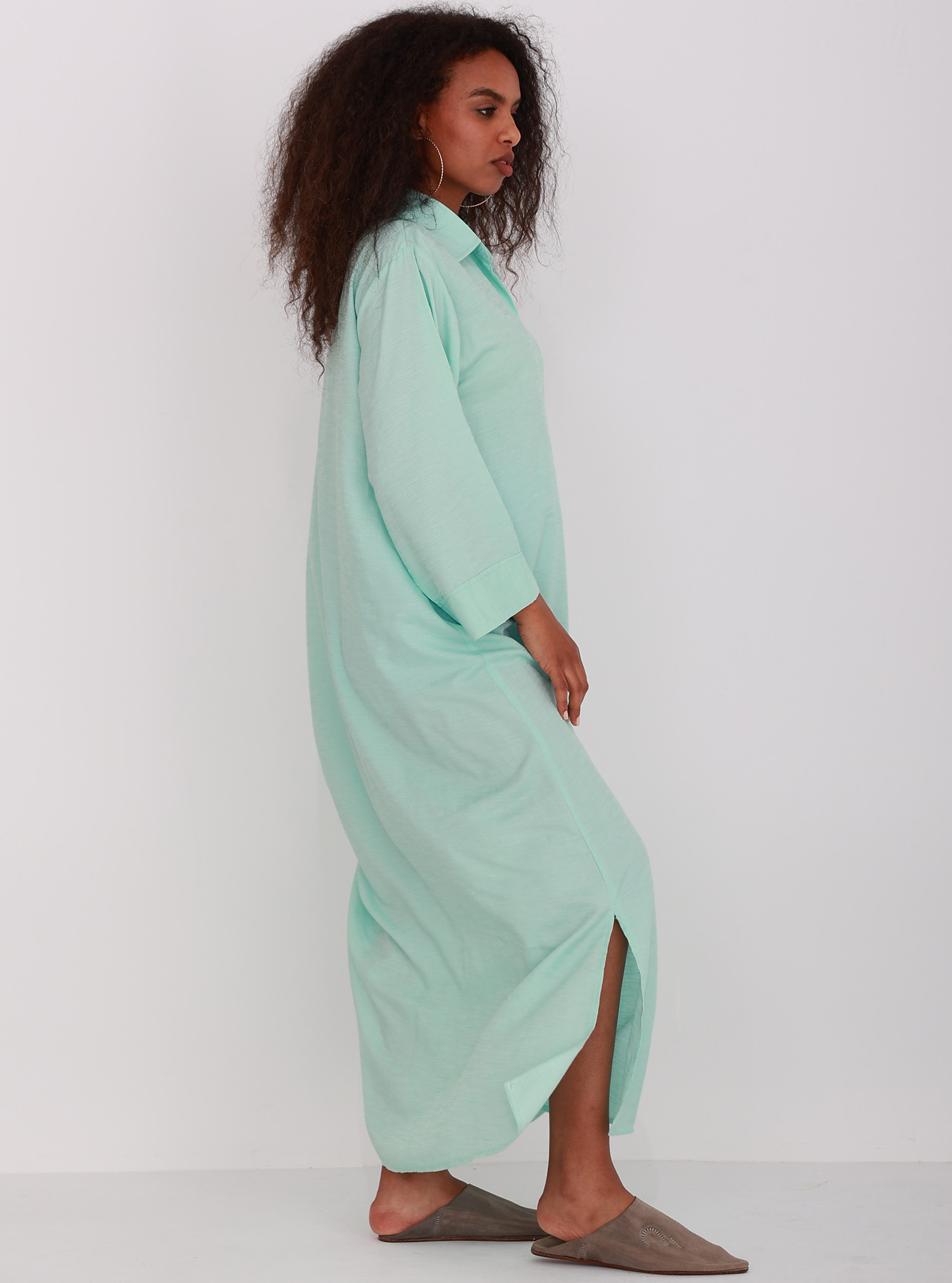 Fresca Fresca dress in mint color with collar and slit Dresses from ...