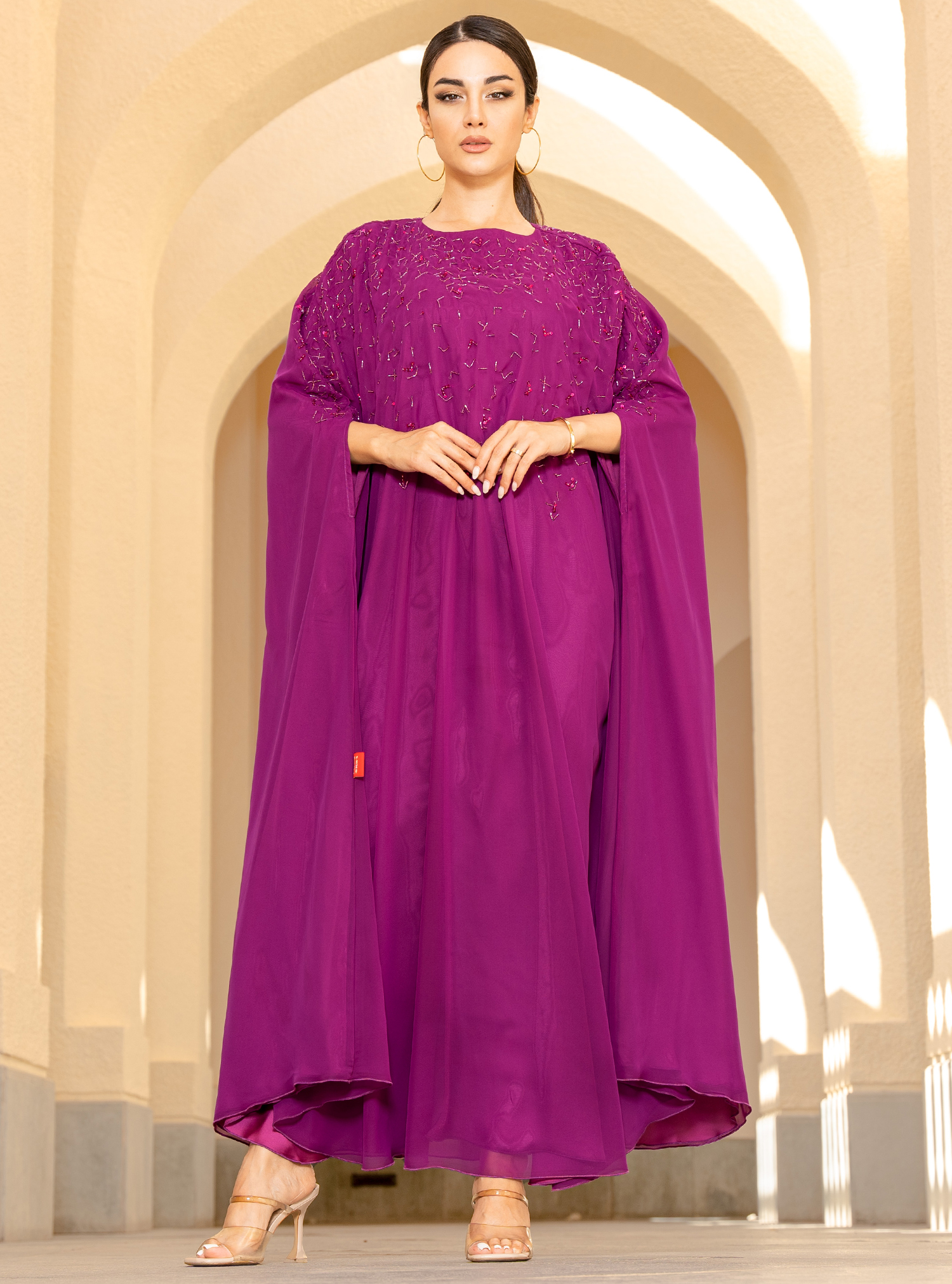 J00027 PINK Beads Embroidery Kaftan Abayas From Sugar Babes At Boksha j00027-pink-beads-embroidery-kaftan-abayas-from-sugar-babes-at-boksha