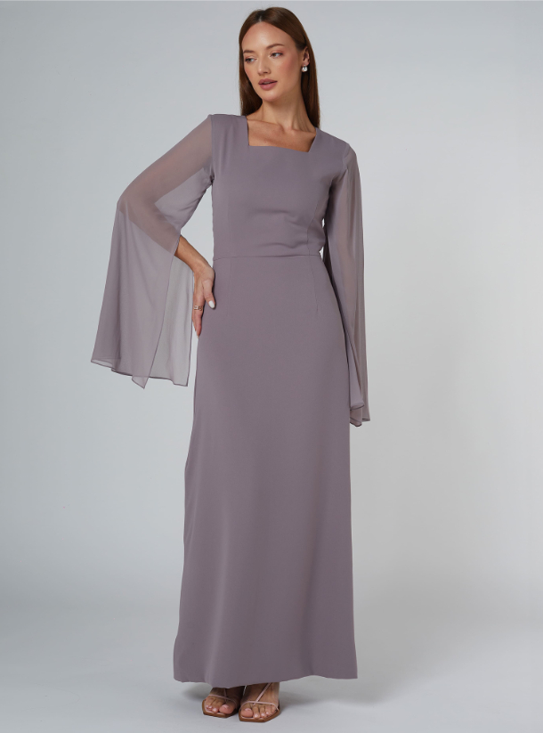 taupe evening dress Taupe One Shoulder Dress main image 0