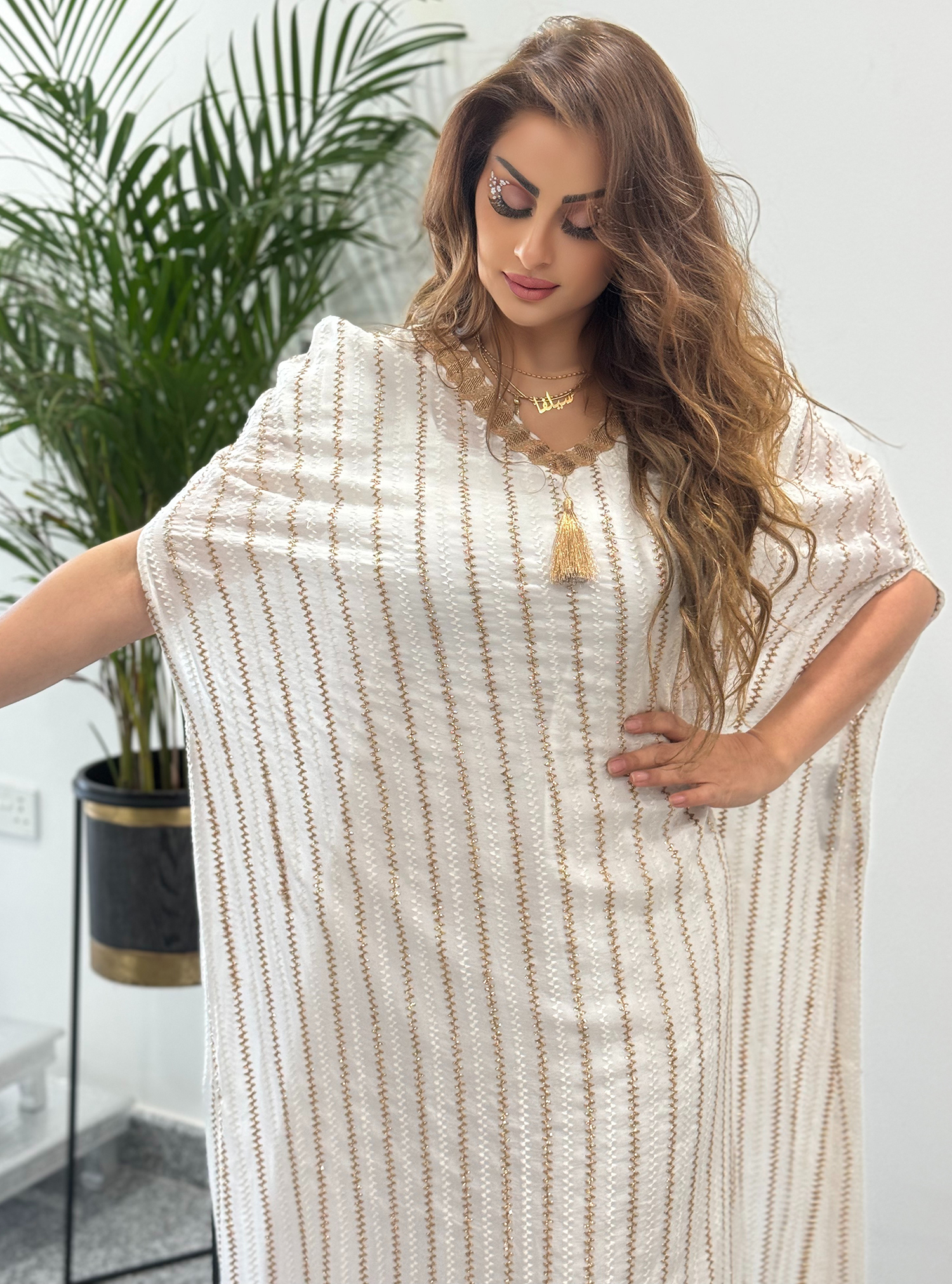 Full embrodory Fully embroidered chiffon cape with lining. Kaftans from ...