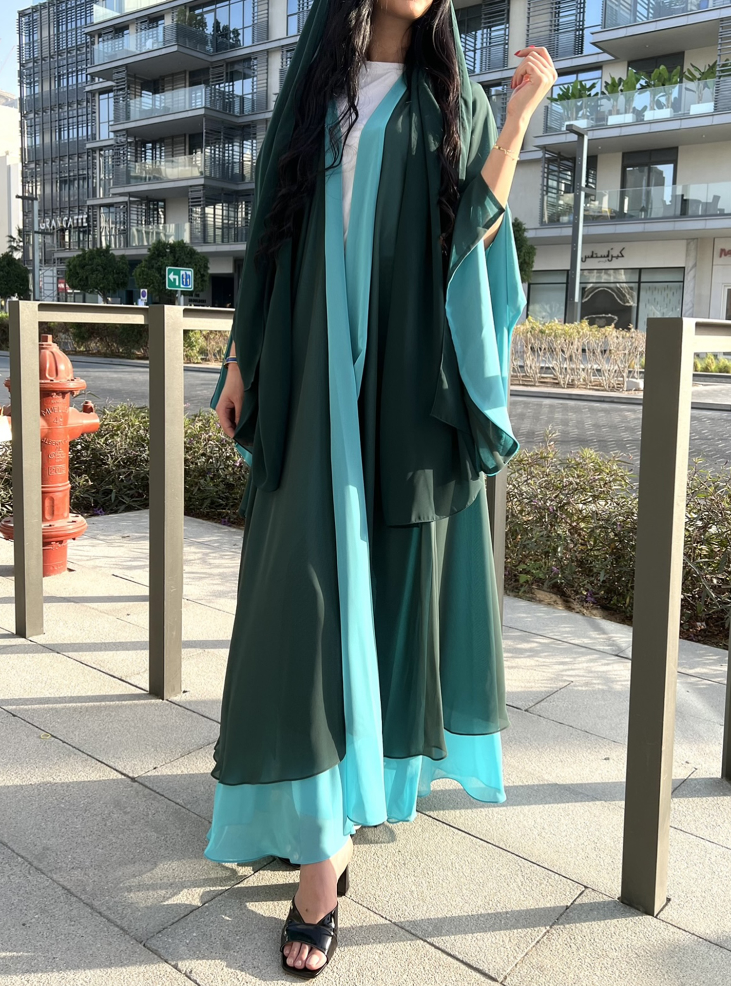 Basic Print Nature (Light Green Abaya) main image 0