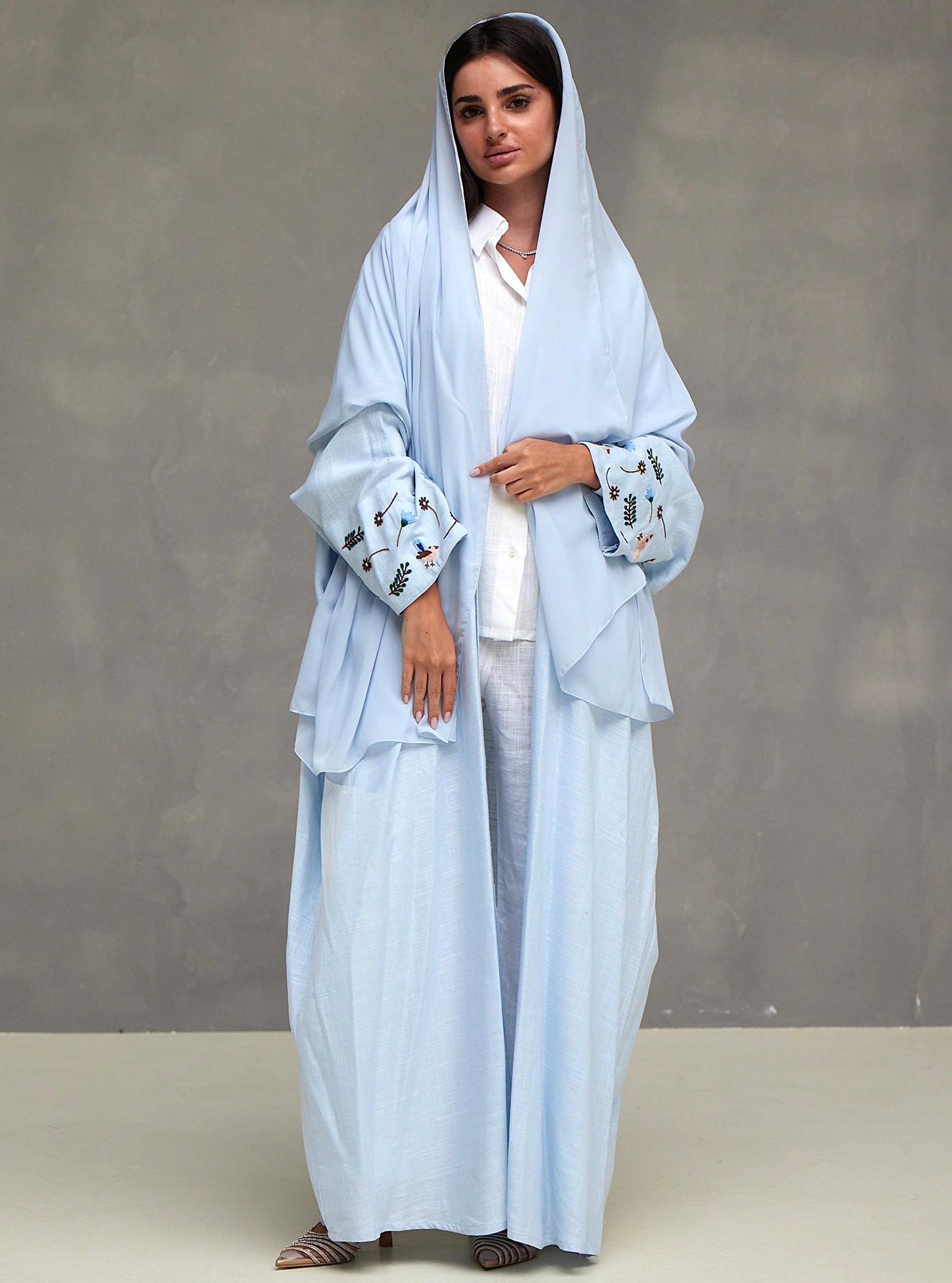 Basic Printed Paisley (Sky blue Abaya) main image 0