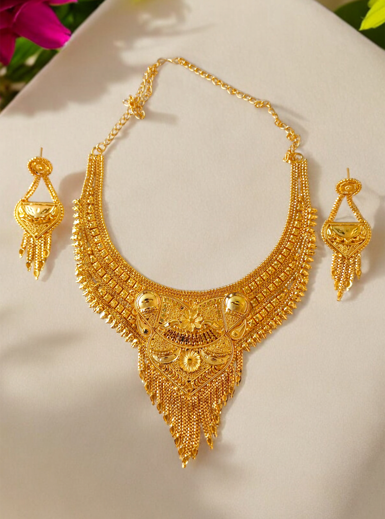 Gold Jewelry Gold Necklace Fake Shop Artificial Antique Necklace