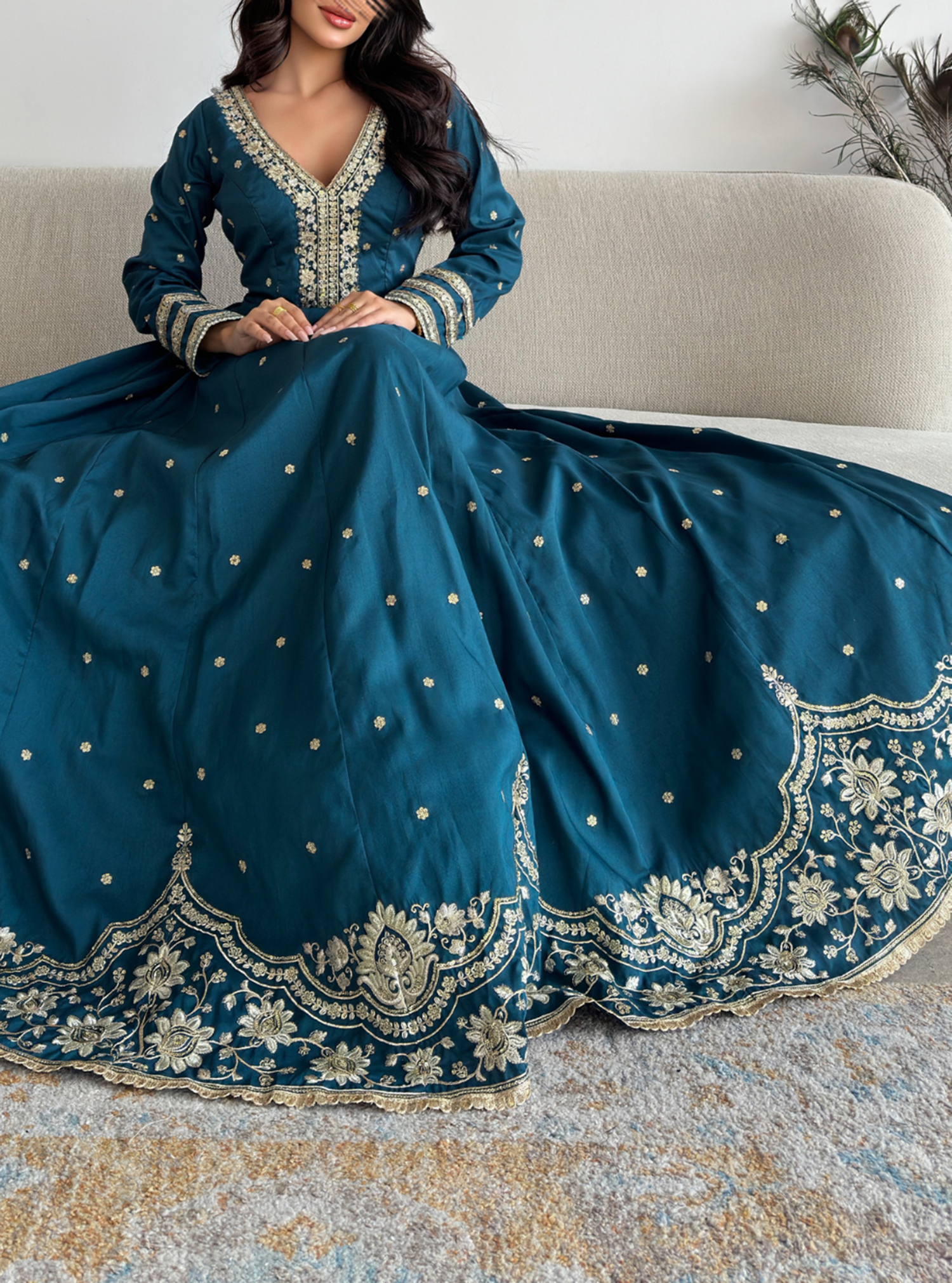 embroidered dresses online india Buy Taro India Dresses for women online at ScrollnShops main image 0