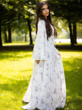 Boksha | Opal Dress | White S Maxi Dress with faux-corset that can be switched forward or backward