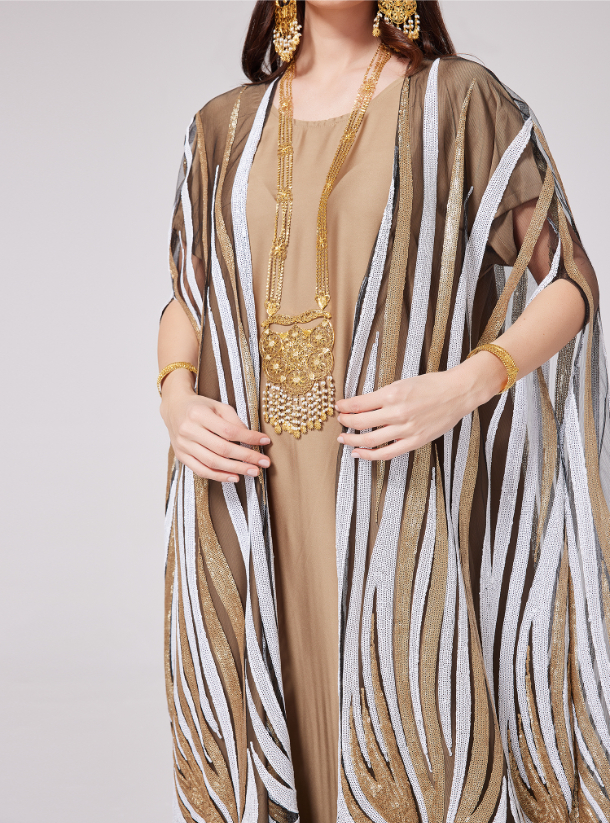 Golden emroidery kaftan main image 0
