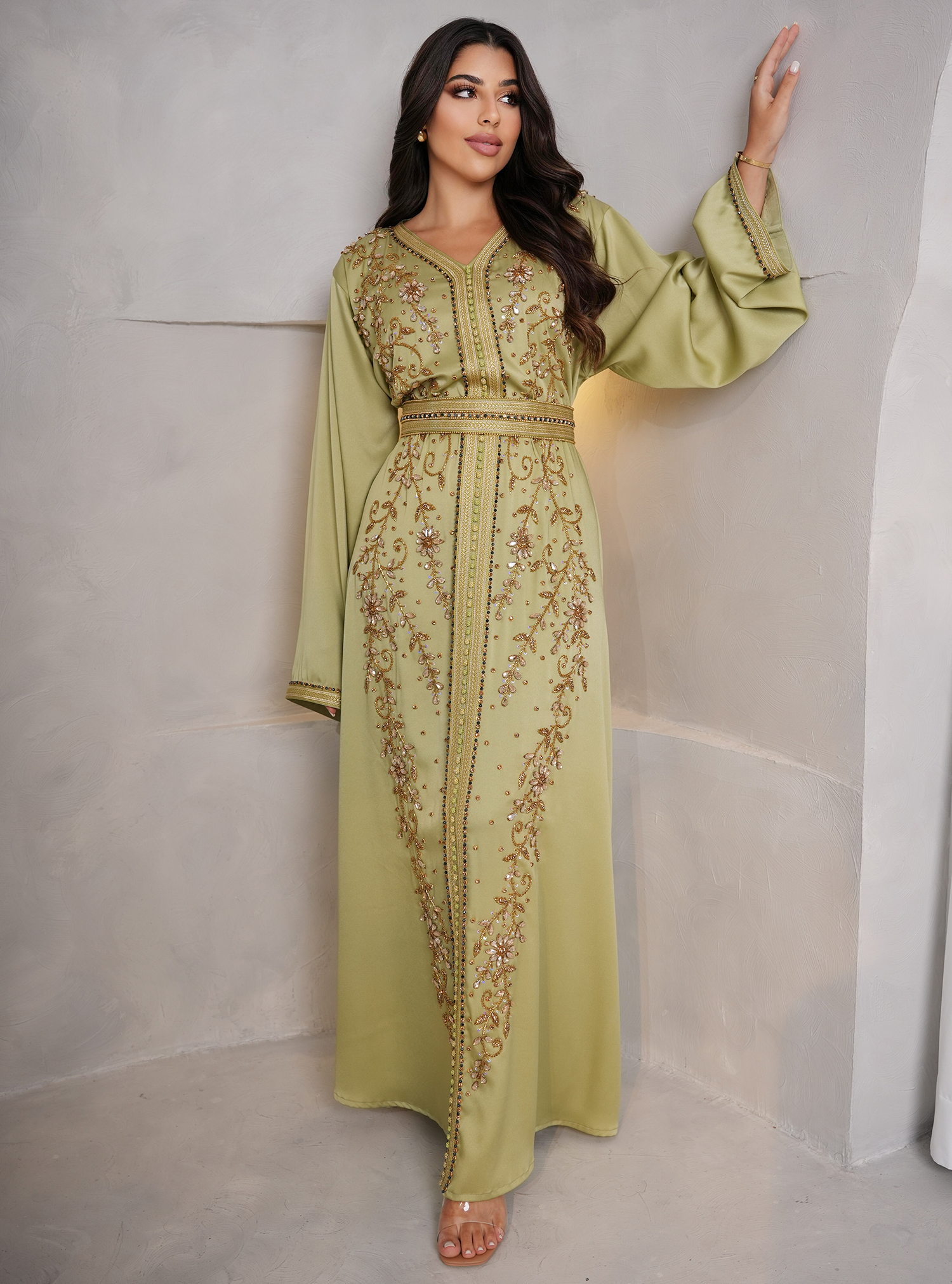 elegant kaftan dresses SKYE | Selene Embroidered Eyelet Cotton Dress